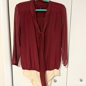 Tibi Size 12 Burgandy Blouse, Body Suit ~ Never worn